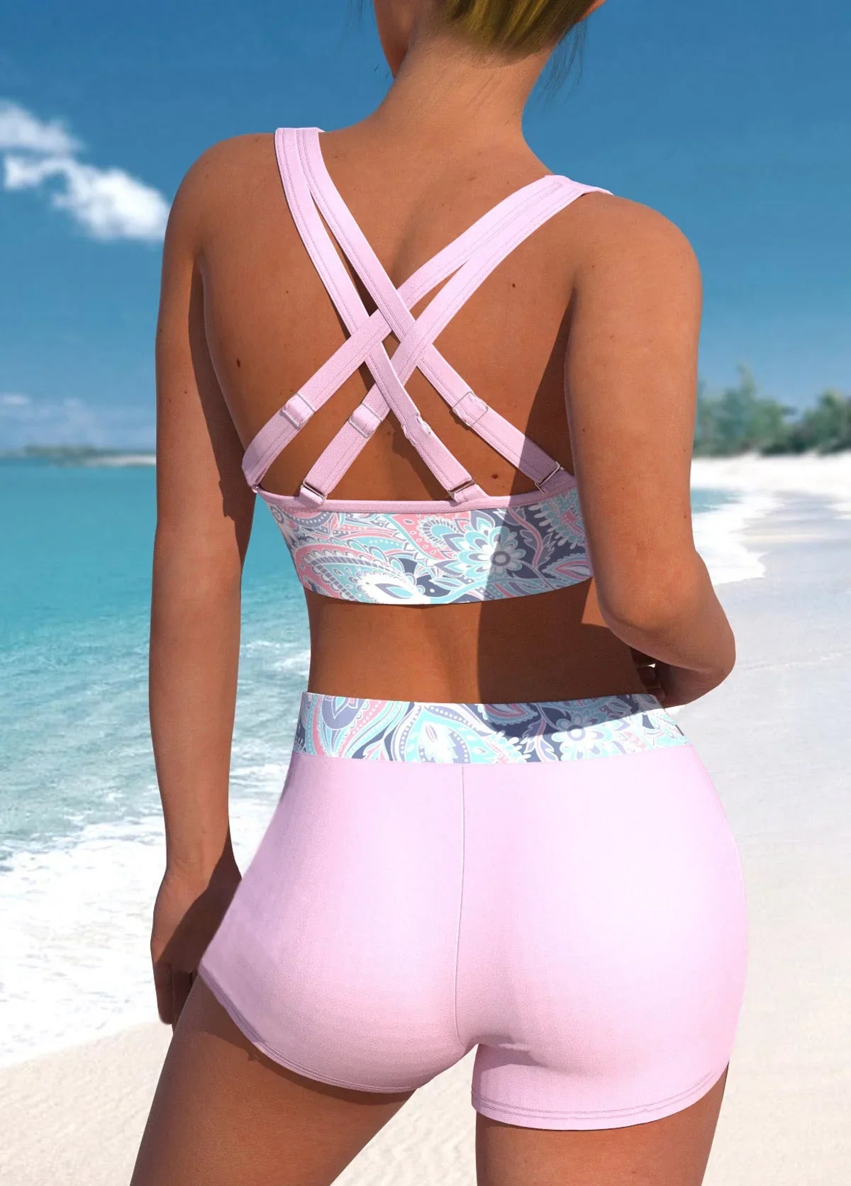 Women's Bikini Strapless Wide Straps Two-piece Swimsuit Fashion Sexy Sexy Print Swimsuit S-5XL