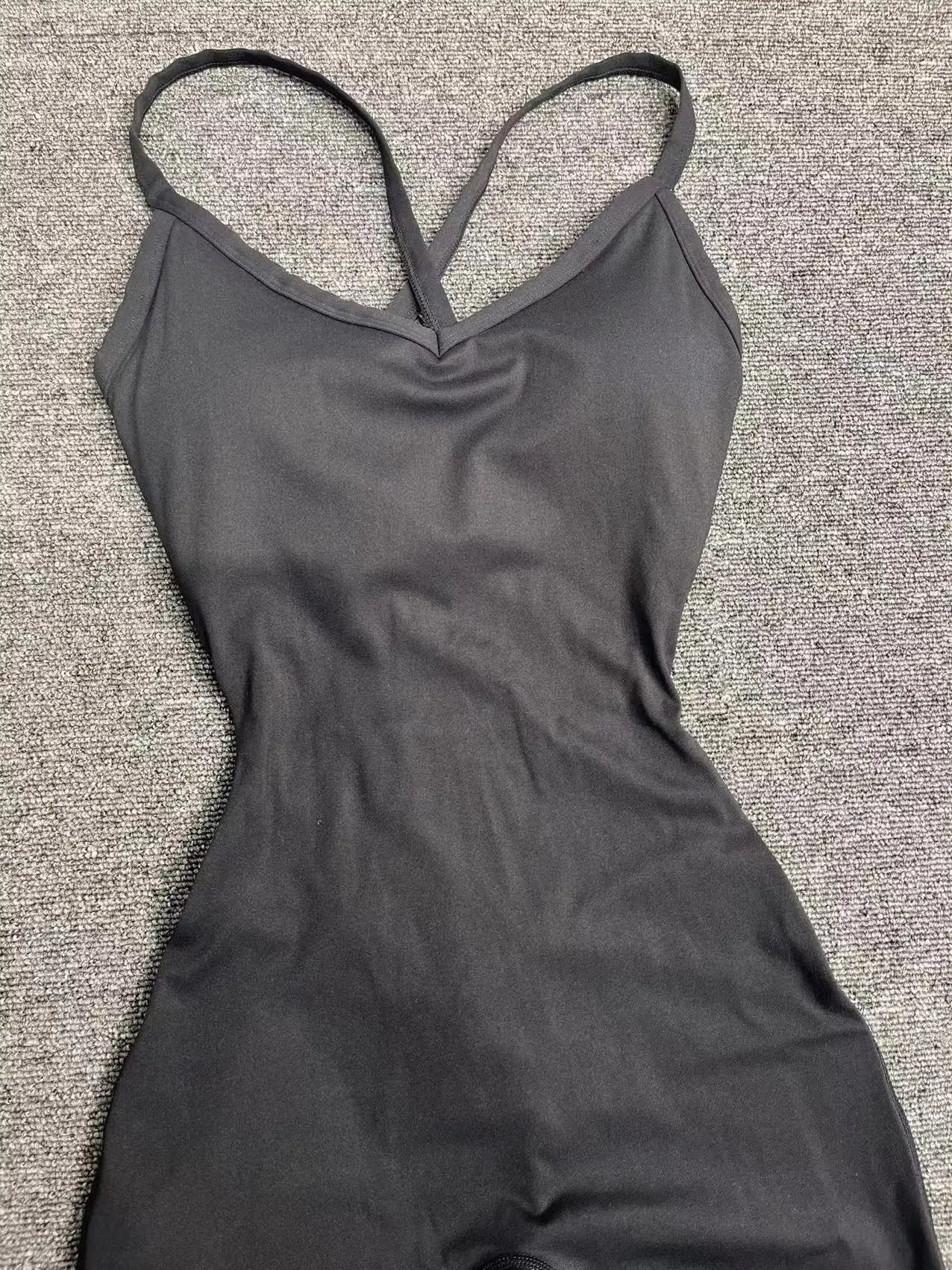 Sexy Hollow Cross Backless Sporty Tight Jumpsuit Woman Sportswear Summer One Pieces Outfit Gym Fitness Overalls Yoga Jump Suit