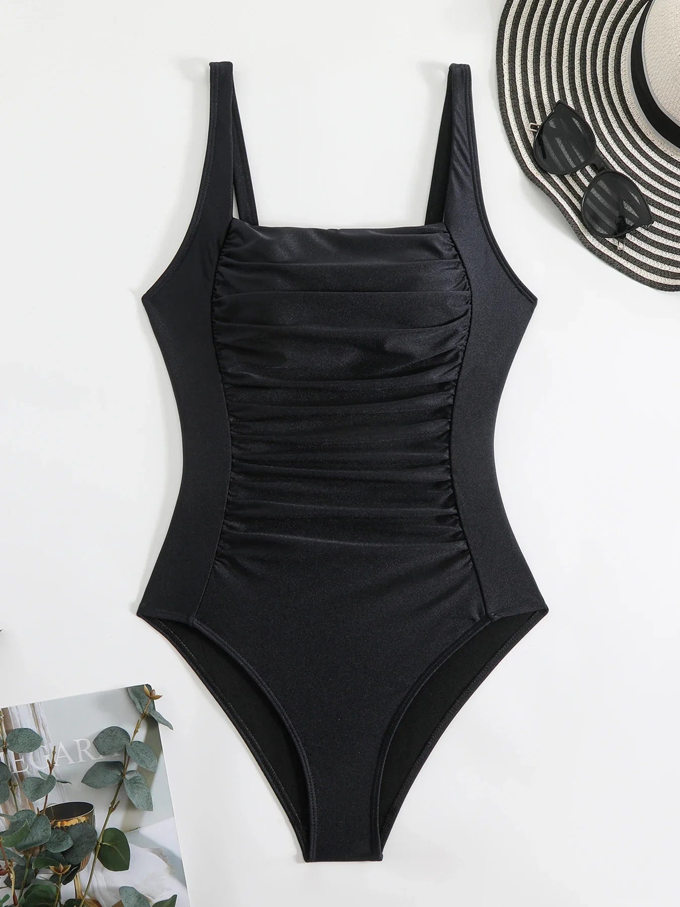2025 New Pleated One Piece Swimsuit For Women Push Up Swimwear Female Bodysuit Monokini Plus Size Bathing Suit Summer Beach Wear