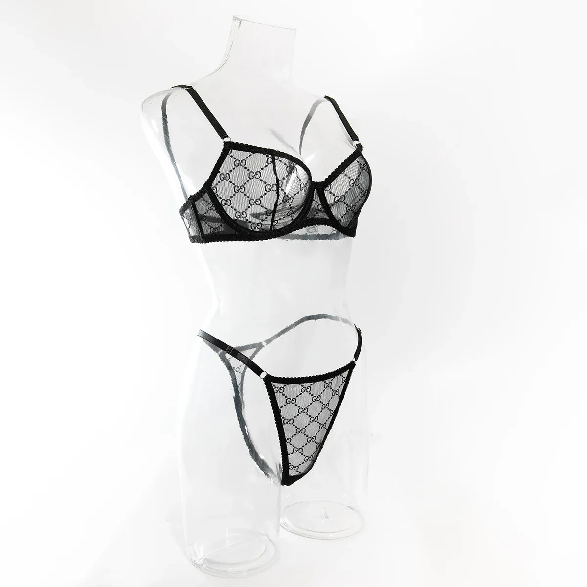 Krasapt New Arrival Ultra-thin Mesh See-through Plaid Bra And G-string Sexy Lingerie Sets Fancy Intimate Erotic set Onlyfans Kit