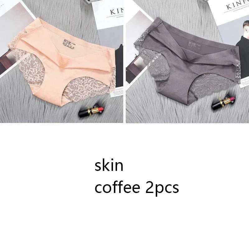 Set/lot Seamless WomenComfort Lace Briefs  Hollow Out Panties Set Underwear Low Rise Female Sport Panty Soft Lady Lingerie Sexy