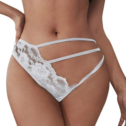 Women Sexy Floral Lace Mesh Panties Low Rise Plus Size Underwear Hollow Out Transparent Lingerie High Waist Panties For Women