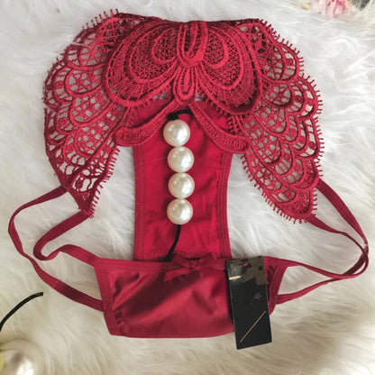 Customized Imitation Pearl Underwear Into The Body To Increase Massage Beads, Sexy Thong Tighten Briefs Thong  Panties Women