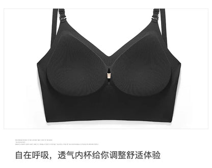 Sexy Large Backless U-shaped Beautiful Back Sling Underwear Women's Thin Section Seamless Small Chest Gathered Strapless Bra