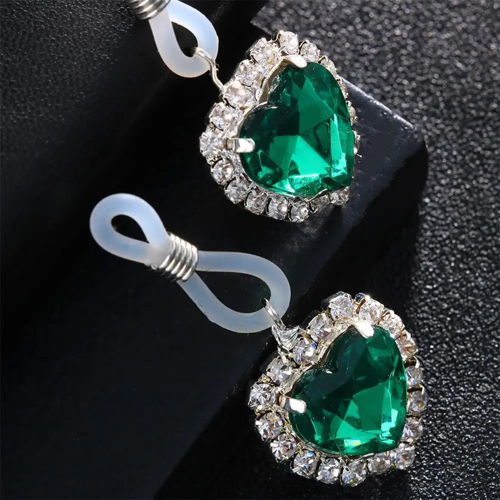 Europe And The United Sexy Bikini Body jewelry New Rhinestone Chest Chain Fashion  Love Breast Clip Color Pendant Love