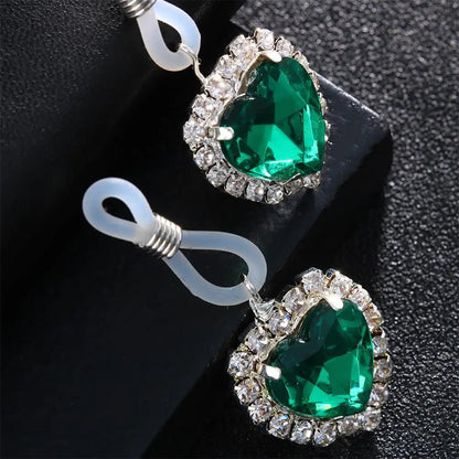 Europe And The United Sexy Bikini Body jewelry New Rhinestone Chest Chain Fashion  Love Breast Clip Color Pendant Love