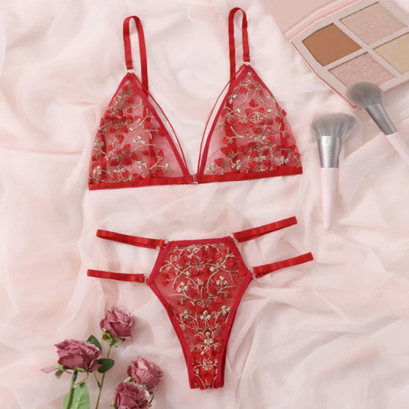 Women Lace Bra Sets Seamless Underwear Backless Vest Sexy Bralette Lingerie Ultrathin Bra & Brief Sets Female Dropshipping