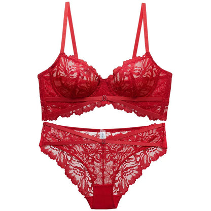 Logirlve Sexy Tоy For Women Bra Set Lingerie Push Up Brassiere Lace Embroidery Underwear Set Ultra-thin Cup Female Lingerie