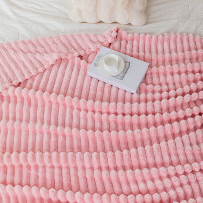1pc flannel blanket - soft, comfortable, warm nap blanket, Christmas exquisite gift blanket, available in multiple colors