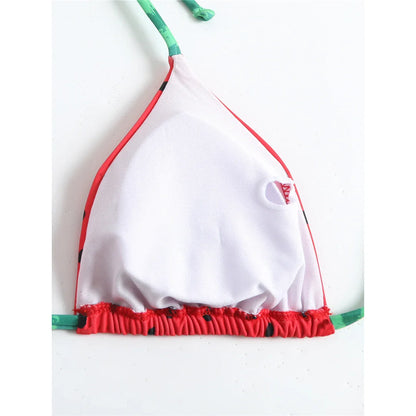 Flag Printed Halter Strappy High Cut Bikini Female Swimsuit Women Swimwear Two-pieces Bikini set Bather Bathing Suit Swim V6144