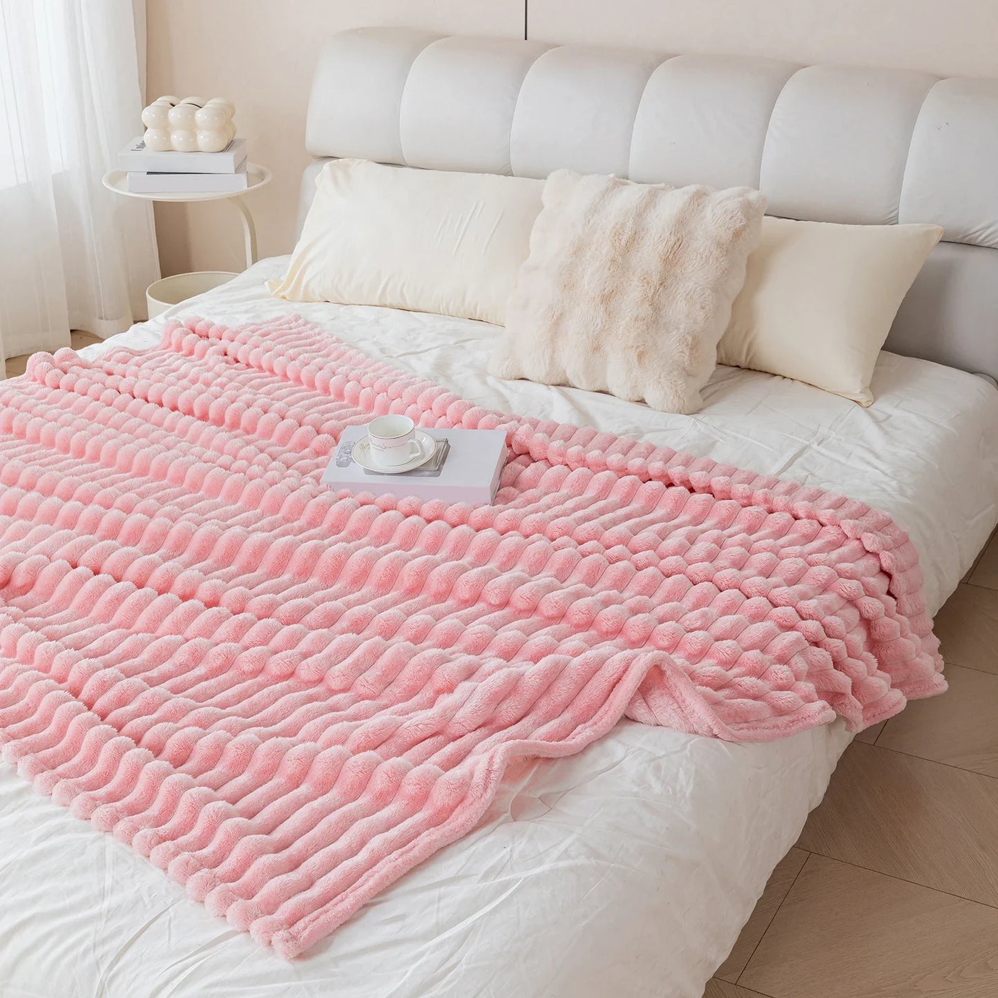 1pc flannel blanket - soft, comfortable, warm nap blanket, Christmas exquisite gift blanket, available in multiple colors