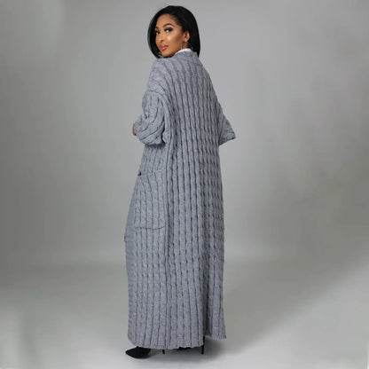 2024 New Women's Fashionable Cardigan Sweater Casual Long Sleeve Solid Color Jacket Autumn/Winter Amazon Europe Style