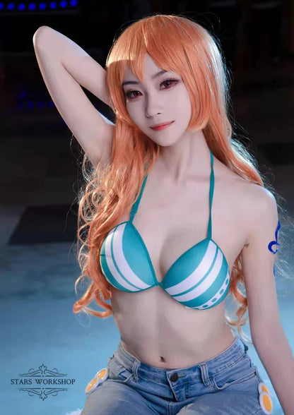 Anime Two Years Later Nami Cosplay Bra Women Rope Strap Brassiere Breast Form Bust Bodice For Halloween