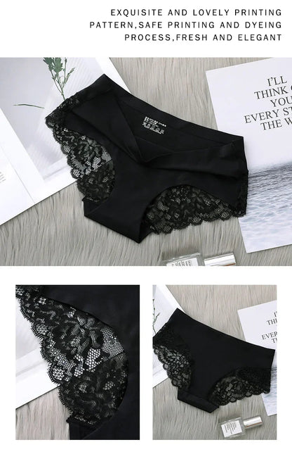 Set/lot Seamless WomenComfort Lace Briefs  Hollow Out Panties Set Underwear Low Rise Female Sport Panty Soft Lady Lingerie Sexy