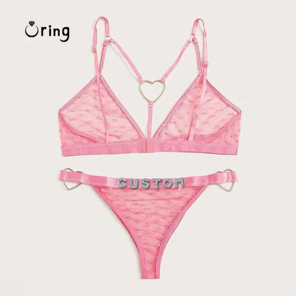 Custom Thong with Name Bikini Sets For Women Fashion Letters Customized Personalised Heart Swimwear Pool Party Body Jewelry