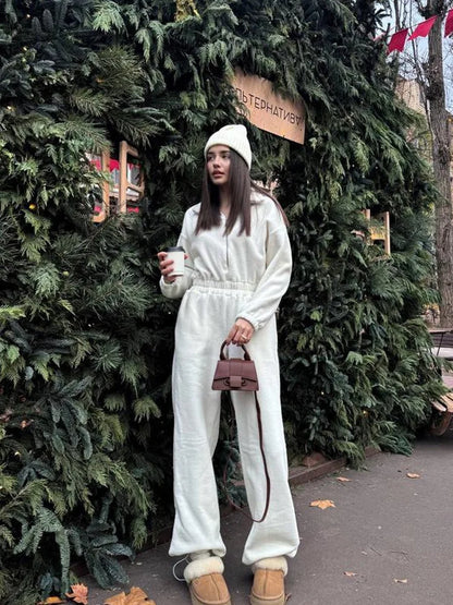 Zekye Woman Clothing New Fashion Long-sleeved Jumpsuit Women's Casual Semi-open Elastic Waist Jumpsuit Elegant Woman Jumpsuit