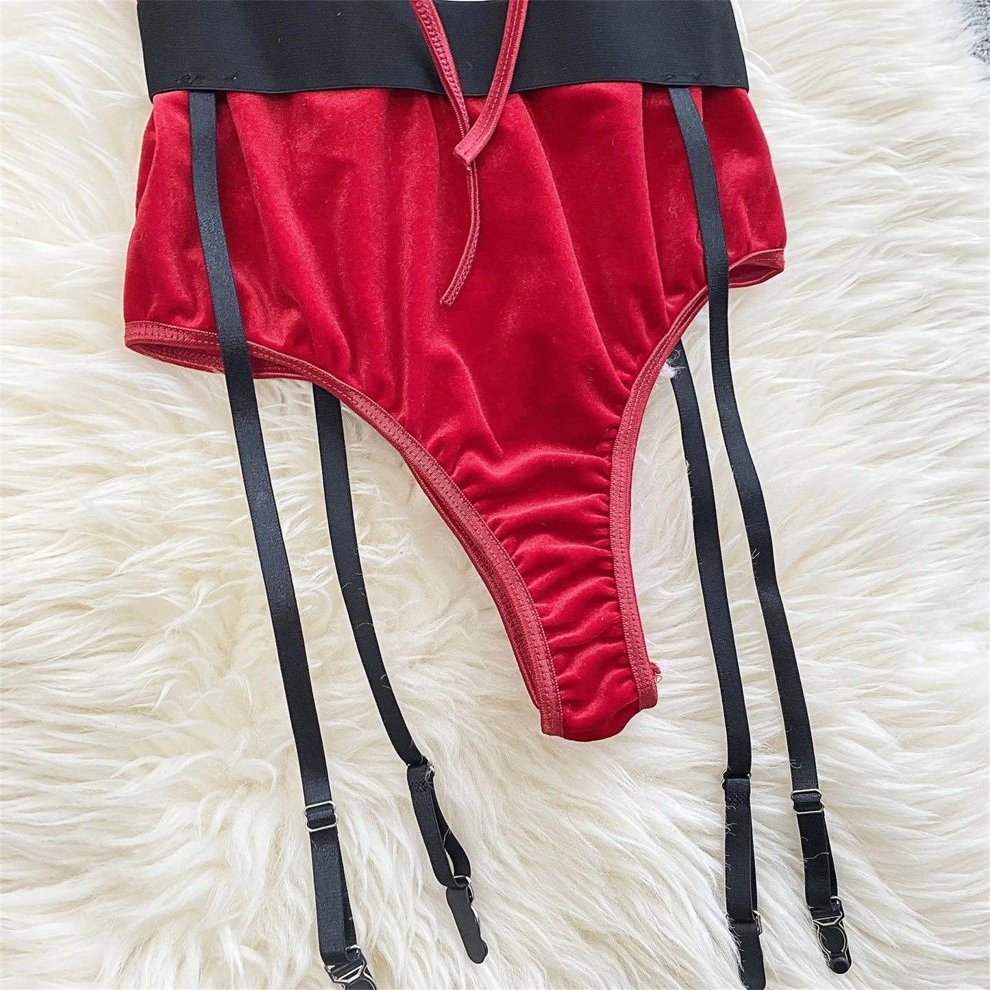 Women'S Christmas Sexy Red Bodysuit Lingerie And A Hat Bridal Lingerie секси комплект женского белья Seksowna Bielizna Komplet