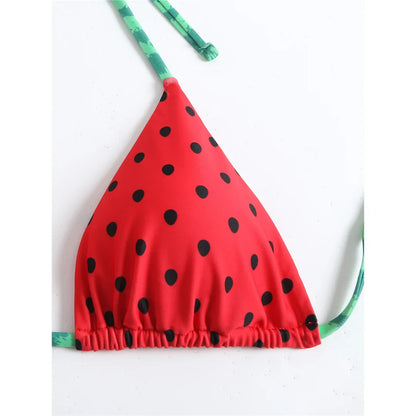 Flag Printed Halter Strappy High Cut Bikini Female Swimsuit Women Swimwear Two-pieces Bikini set Bather Bathing Suit Swim V6144