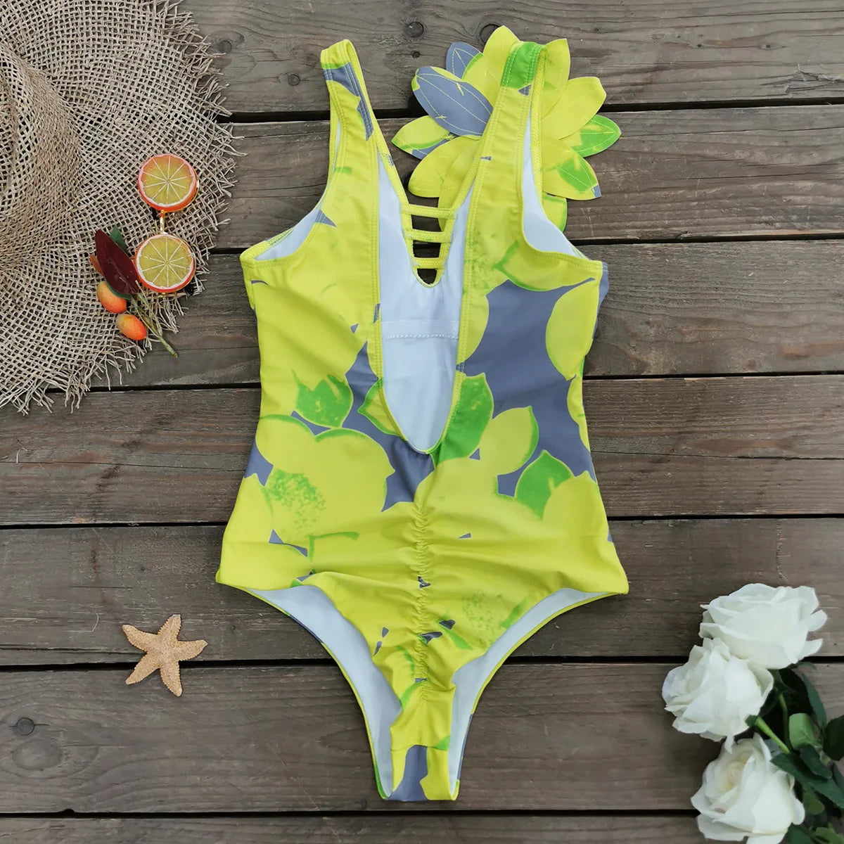 2025 New Sexy V-Neck One Piece Swimsuit Belt Swimwear Women Ruffle Monokini Push Up Swim Suit Colorful Bathing Suit Female Beach