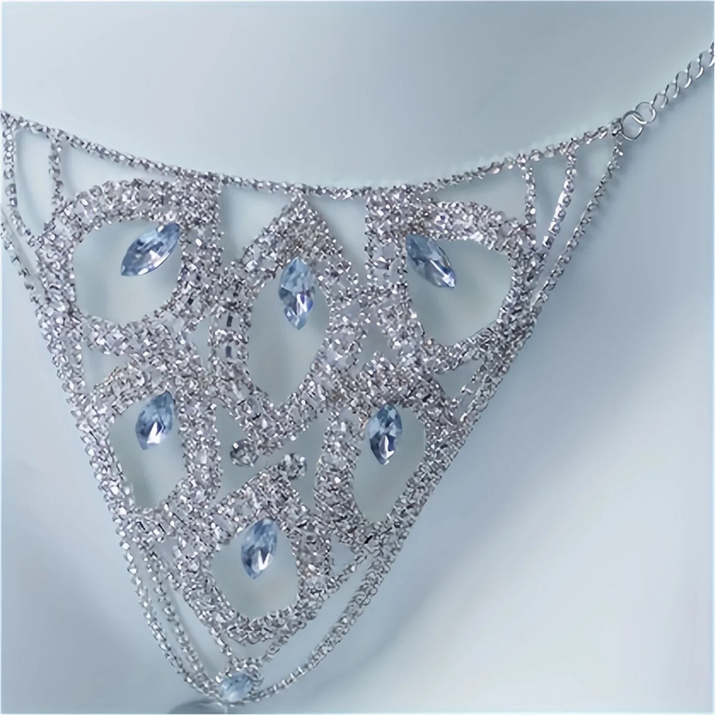 Luxury Leaf Rhinestone Body Jewelry sexy Thong Panties for Women Crystal Body Belly Waist Chain Accessories Valentine's Day gift