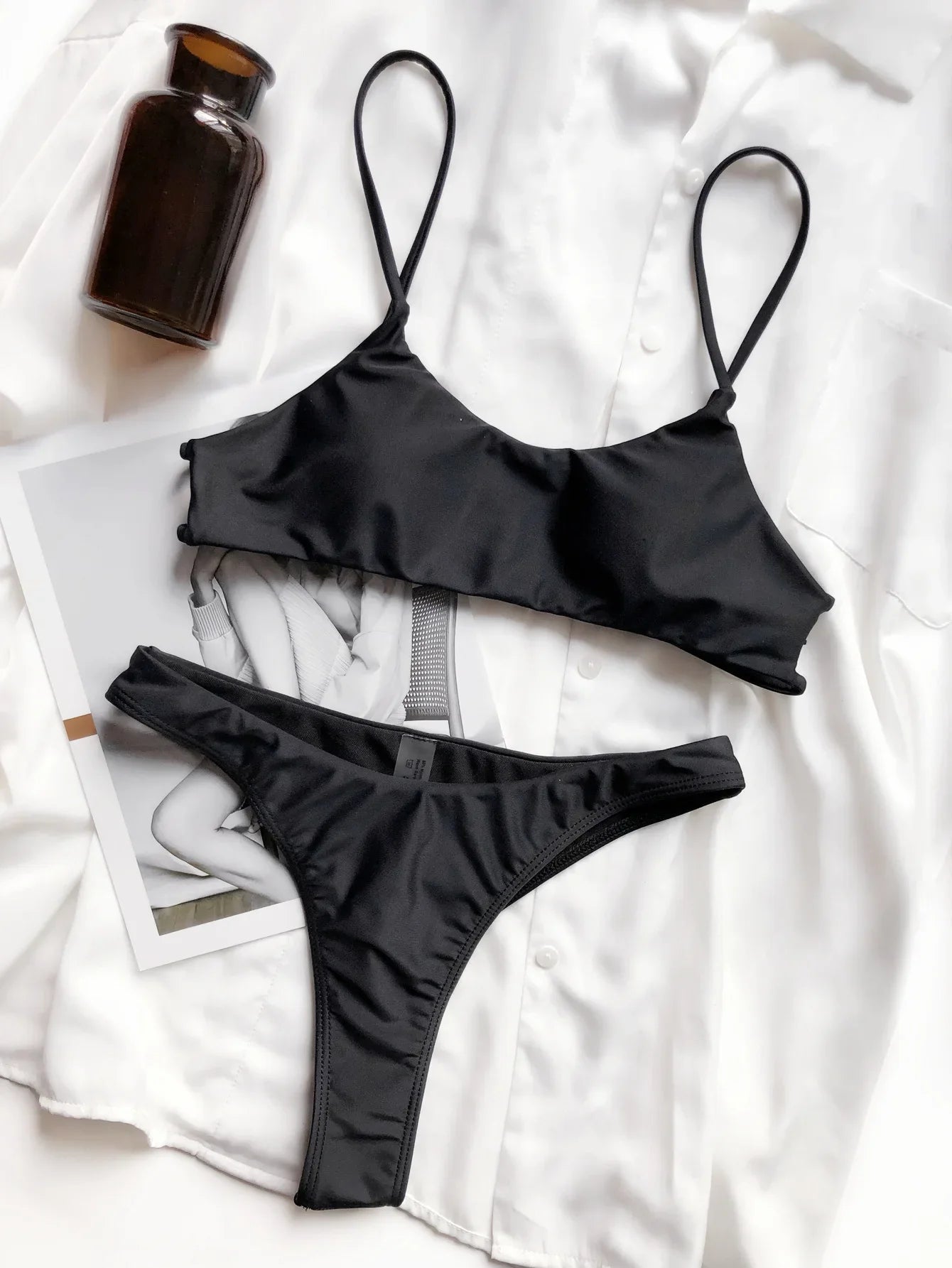 2025 Women Bikini Set Striped Split Swimsuit Low Waist Swimwear Women Biquini 2-Pieces Bathers Brazilian Swimming Suits