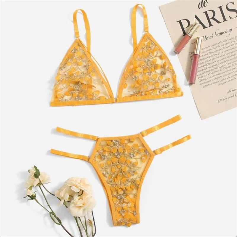 Women Lace Bra Sets Seamless Underwear Backless Vest Sexy Bralette Lingerie Ultrathin Bra & Brief Sets Female Dropshipping