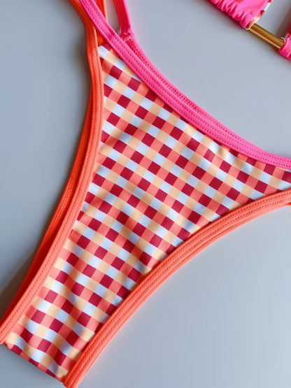 RUOTONGSEPT 2023 Sexy Spliced Swimsuit Women Swimwear Tiger Stripe Print Micro Bikini Set Brazilian Biquinis Beach Bathing Suit