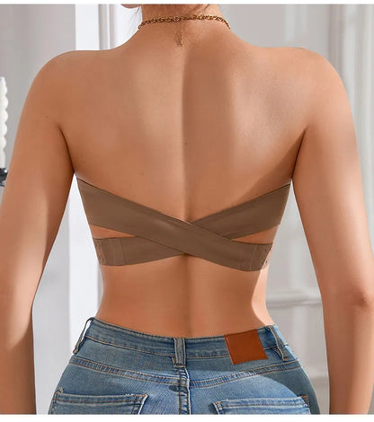 1Pc/3Pcs/Pack YMQJ Removable Padded Soft Ice Silk Traceless Women Brasseries Wire Free Seamless Bra For Women Strapless Bra