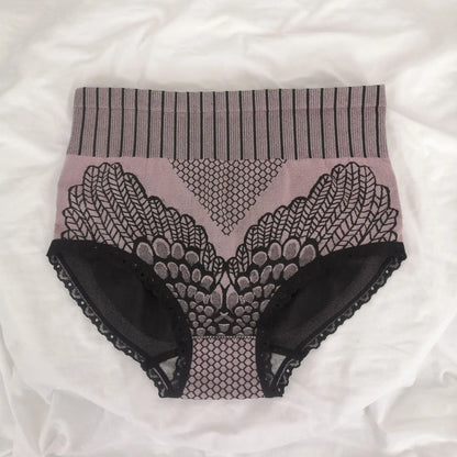 1pcs Women Lace Print Panties High Waist Tummy Control Briefs Female Seamless Ventilate Shaping Underpants Butt Lifter Underwear