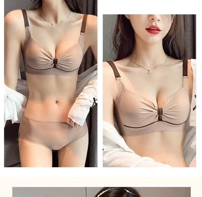 2/1Solid Wireless Sports Bra Comfy & Breathable Seamless Push Up Running Workout Tank Everyday Bra, Women's Lingerie & Underwear