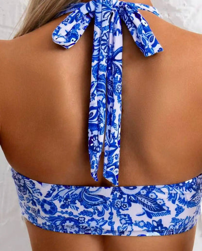2026 Halter Printed Bikinis Women High Waist Swimwear Female Sexy Padded Swimsuit Bathers Bathing Swimming Swim Suit Beachwear