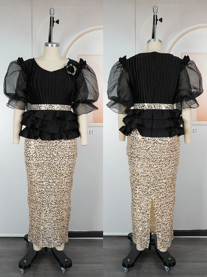2025 Summer Party Evening Dresses Elegant Ladies Luxury Bodycon Maxi Robe Puff Sleeve Dress Africa Clothes Wedding Prom Gowns