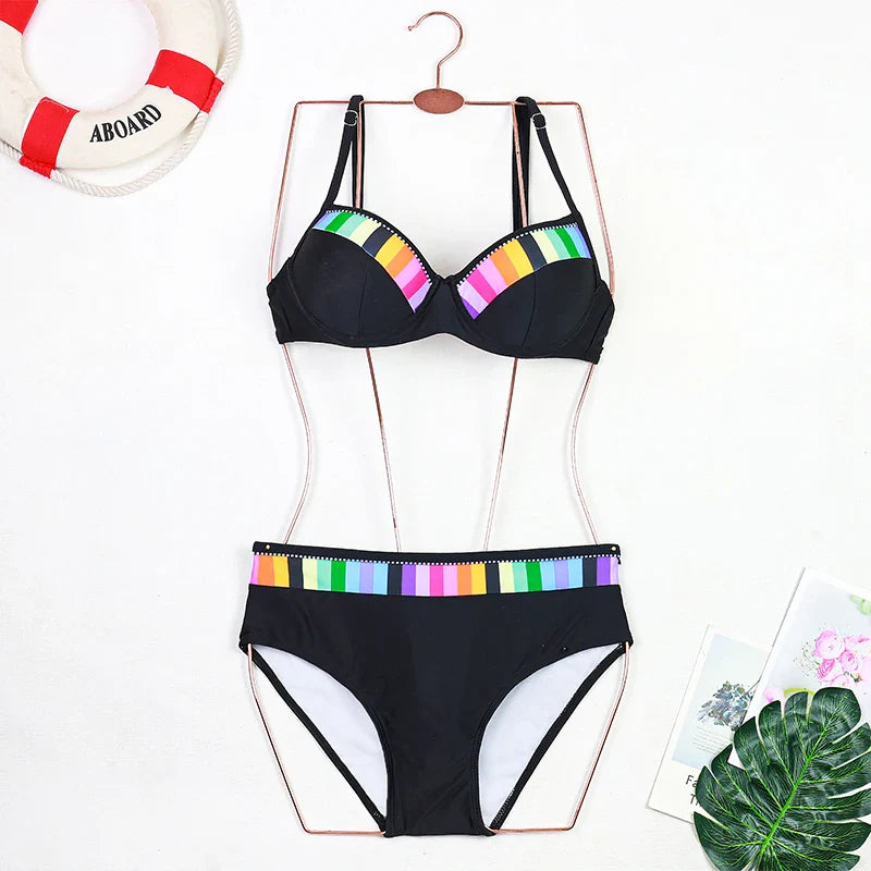 2024 New Women Swimsuit Sexy Women High Waist Bikini Swimwear Female Two Piece Beachwear Printed Bikinis Set Bathing Suit