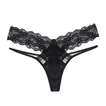 Sexy Embroidery Lace Mesh G-String Low Rise Hollow Out Thongs Transparent Plus Size T Back Hot Sexy Temptation Panties For Women