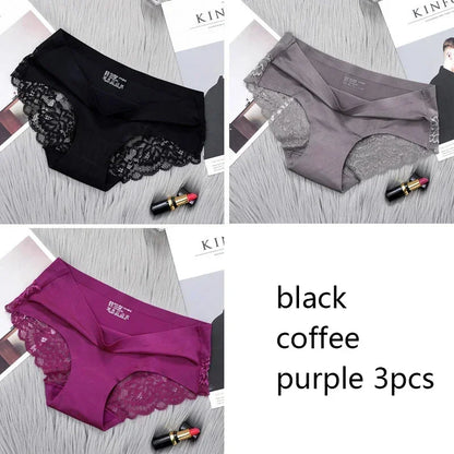 Set/lot Seamless WomenComfort Lace Briefs  Hollow Out Panties Set Underwear Low Rise Female Sport Panty Soft Lady Lingerie Sexy