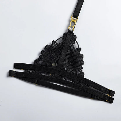Lady Floral Lace Embroidery Lingerie Sets Women See-through Bra and Panty Set Underwear Sexy Hot Intimates Erotic Sexy Porn Suit