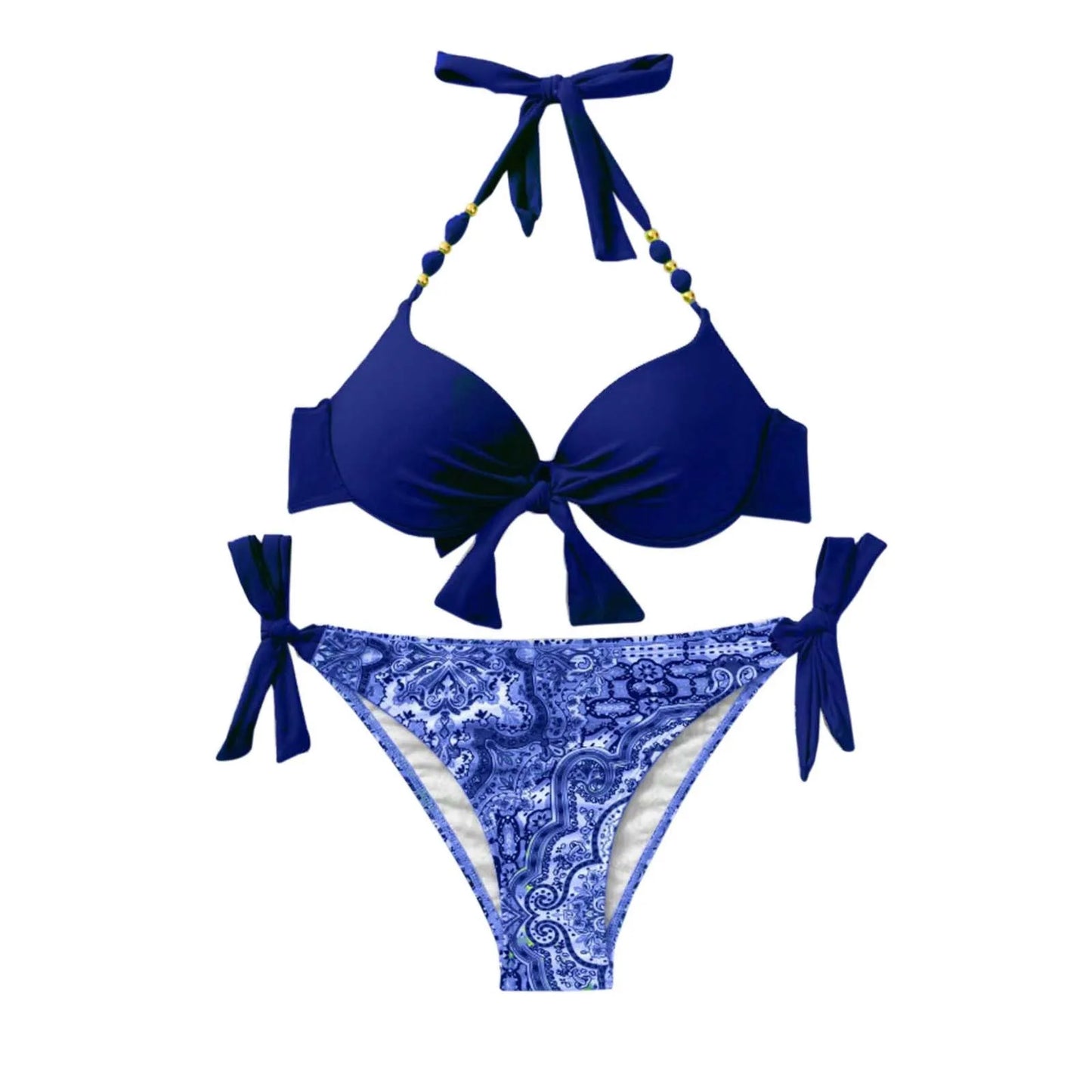 Sexy Push up Bikini 2024 Women Swimsuit Two Piece Swimwear Female Thong Bikinis Set Swimming for Bathing Suits Lace-up Biquini