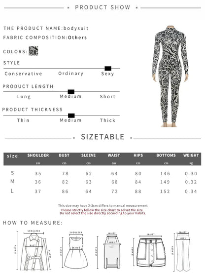 Sisterlinda Fitness Jumpsuit Women Sexy Zip Leopard Print Full Sleeve Streetwear Activity Workout Casual Tight Stretch Overalls