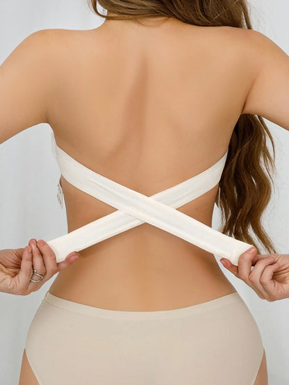 Women's Strapless Bra Sexy Hollow Backless Magic Bandage Seamless One-piece Underwear Wedding Invisible Slip-proof Brassiere