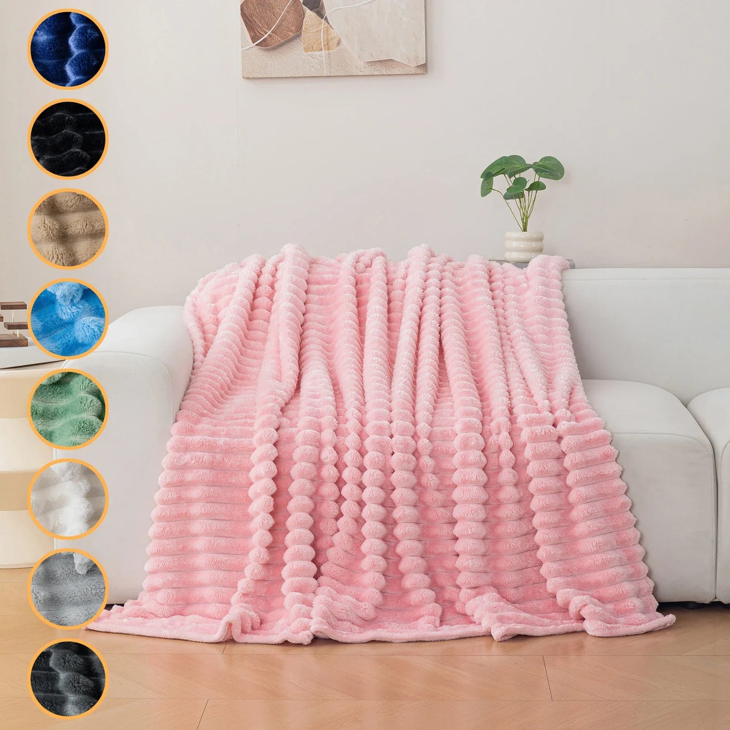 1pc flannel blanket - soft, comfortable, warm nap blanket, Christmas exquisite gift blanket, available in multiple colors