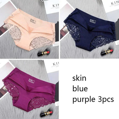 Set/lot Seamless WomenComfort Lace Briefs  Hollow Out Panties Set Underwear Low Rise Female Sport Panty Soft Lady Lingerie Sexy