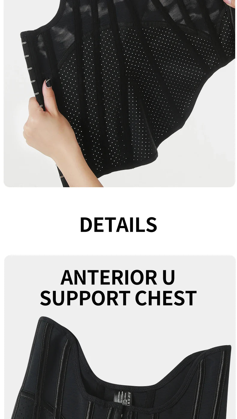 MISTHIN U-shaped Waist Trainer Corset Women Shapers Lifted Waist Trainer Steel Bone Slimming Breathable Mesh Women's Shapewear