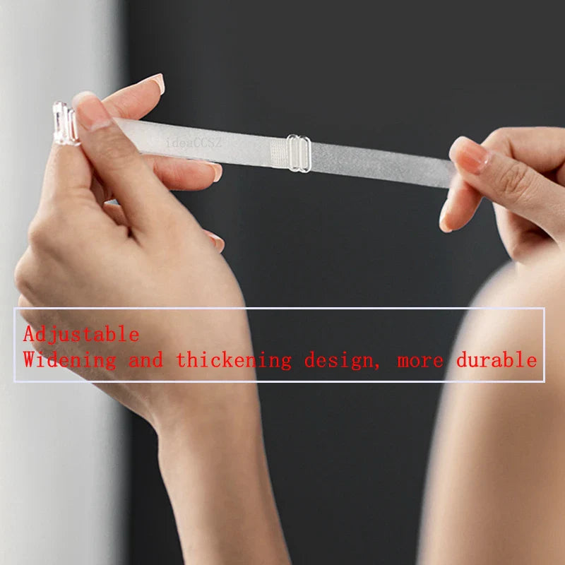 Invisible Adhesive Bra for Women Backless Strapless Push Up Sticky Silicone Wedding Underwear with Transparent Strap Reusable