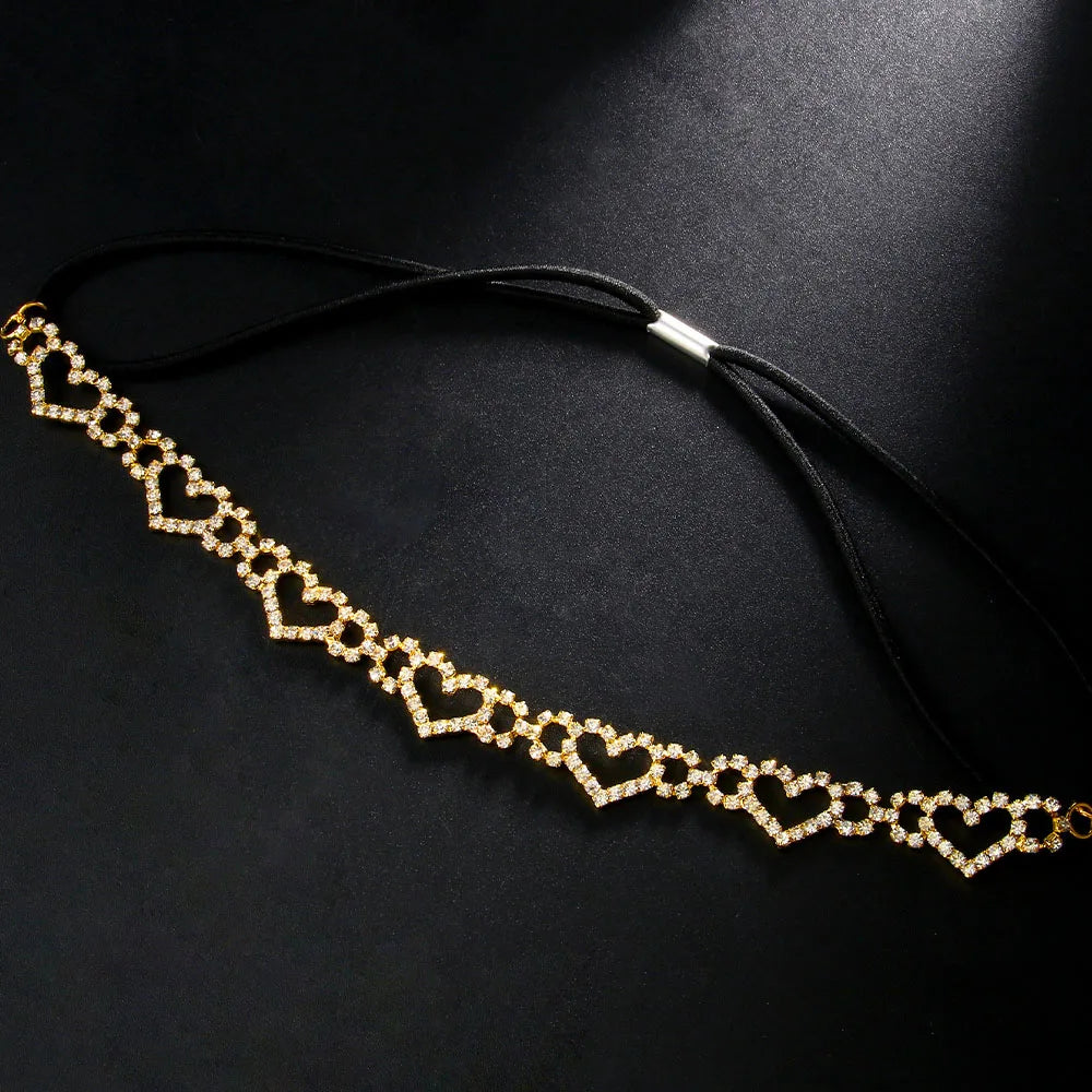 Sexy Rhinestone Heart Leg Garters Belt for Women Wedding Accessories Romantic Geometric Crystal Leg Chain Nightclub Gift