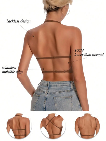 Women's Seamless Backless bra backless strapless underwear Summer bra,Bra For Wedding Dress