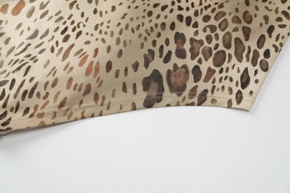 Cryptographic Fashion Halter Leopard Sexy Backless Maxi Dress Women Club Outfits Bandage Embellished Long Dresses Robe Clothes