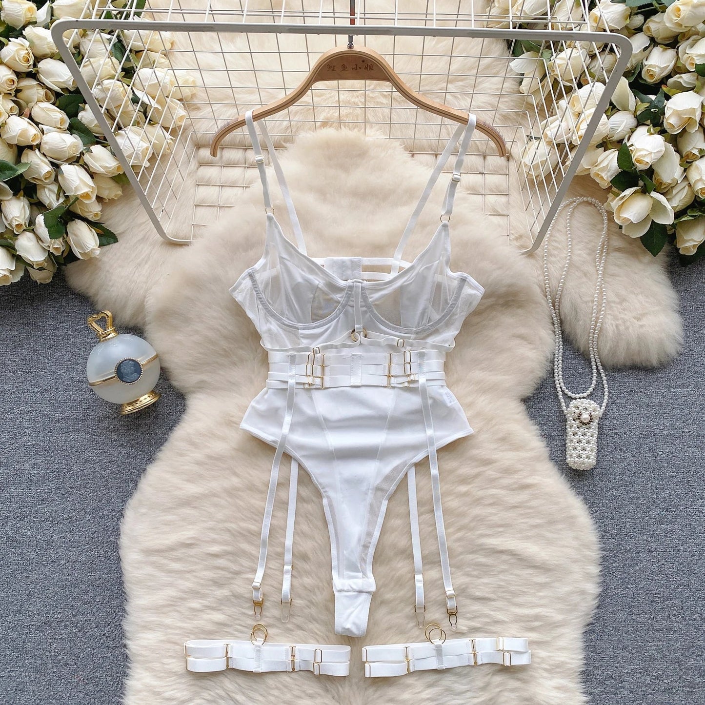 SINGREINY Women Underwear Erotic Playsuits Fashion Strap Backless Sheer Lingerie Nightwear Transpareant Hollow Out Sexy Bodysuit