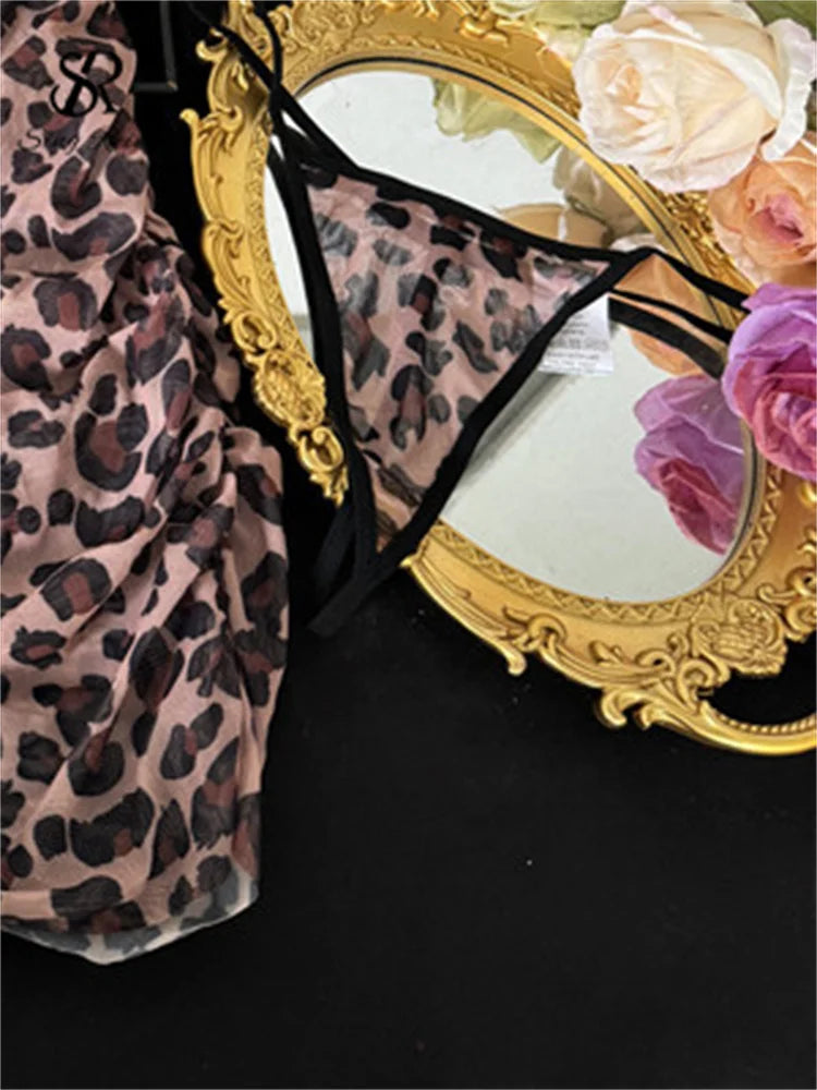 SINGREINY Sexy Leopard Bodycon Dress Straps Backless Corset Mini Sundress Women Slim Thin Sensual Clubwear Sheath Short Dress