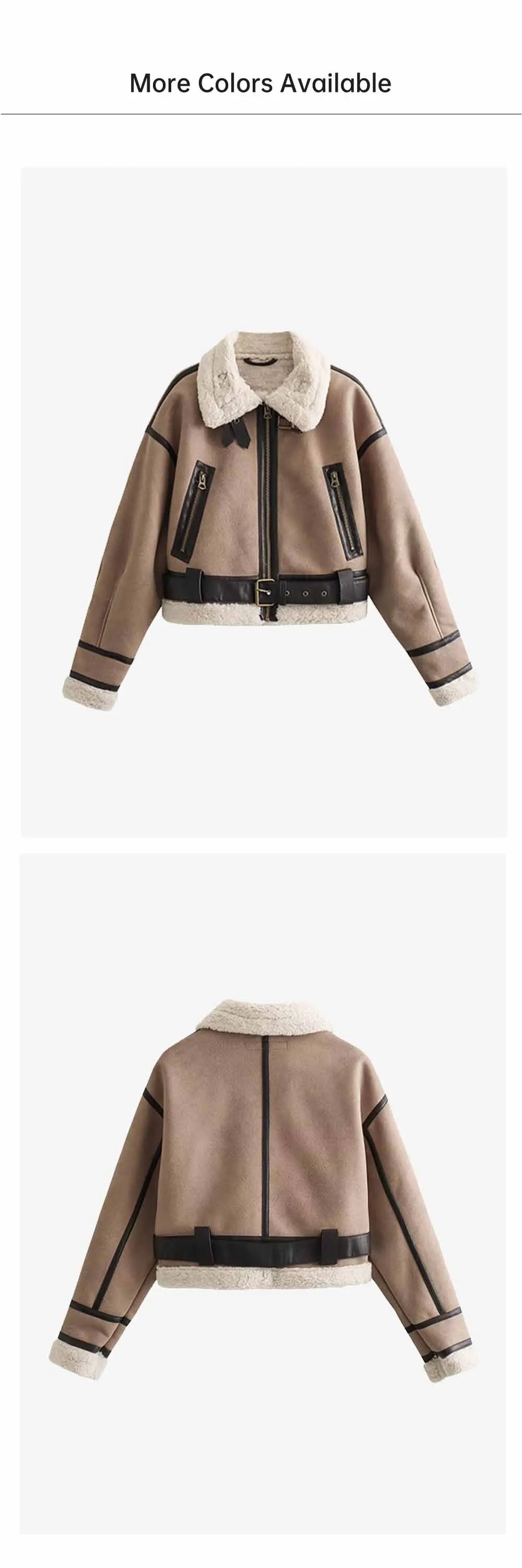 2024 Autumn/Winter New Product Casual Women's Wear Flip Collar Fur Integrated Loose and Versatile Short Jacket Coat