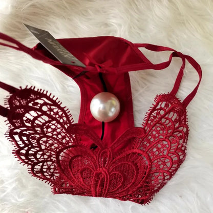 Customized Imitation Pearl Underwear Into The Body To Increase Massage Beads, Sexy Thong Tighten Briefs Thong  Panties Women
